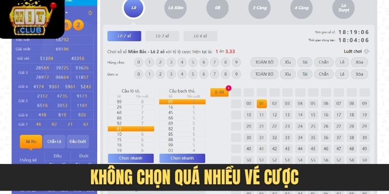 Không chọn quá nhiều vé cược